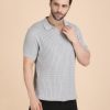 1R5A1184 GREY CABLE KNIT POLO