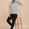 1R5A1189 GREY CABLE KNIT POLO
