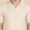 1R5A1198 BEIGE CABLE KNIT POLO