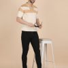 1R5A1215 BEIGE ZIPPER KNIT POLO
