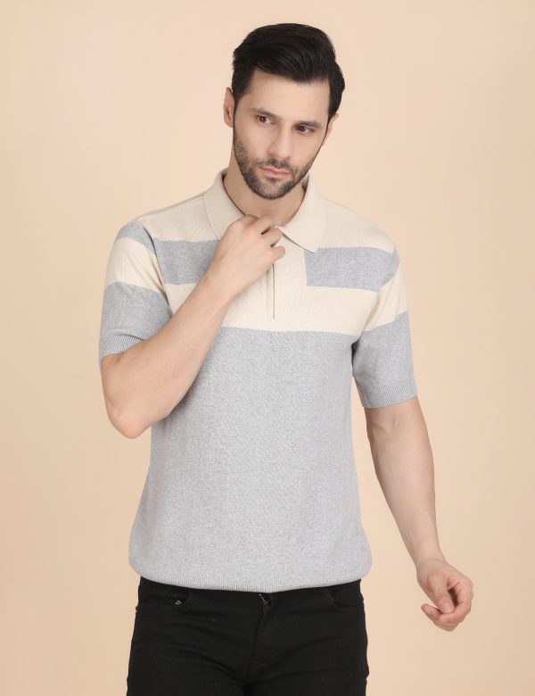1R5A1232 BLUE ZIPPER POLO