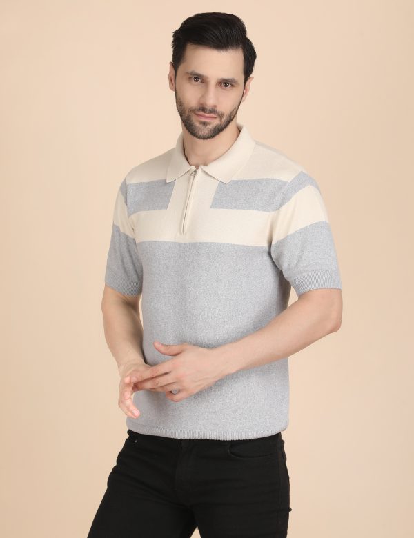 1R5A1234 BLUE ZIPPER POLO