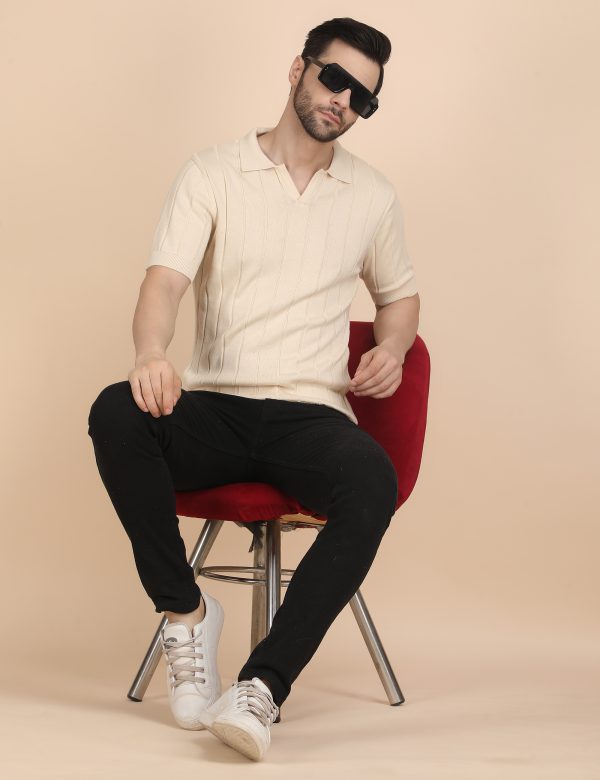 1R5A1256 BEIGE POLO KNIT