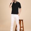 1R5A1283 BLACK RIBBED POLO KNIT