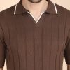 1R5A1291 BROWN RIBBED POLO