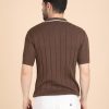 1R5A1292 BROWN RIBBED POLO