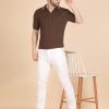 1R5A1297 BROWN RIBBED POLO