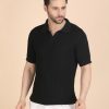 BLACK CABLE KNIT POLO