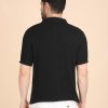 1R5A1305 BLACK CABLE KNIT POLO
