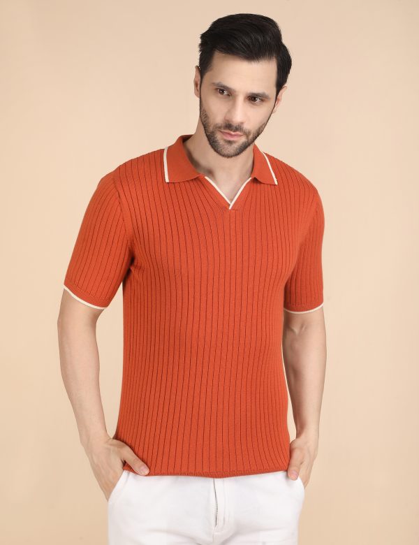1R5A1323 KESARI RIBBED POLO