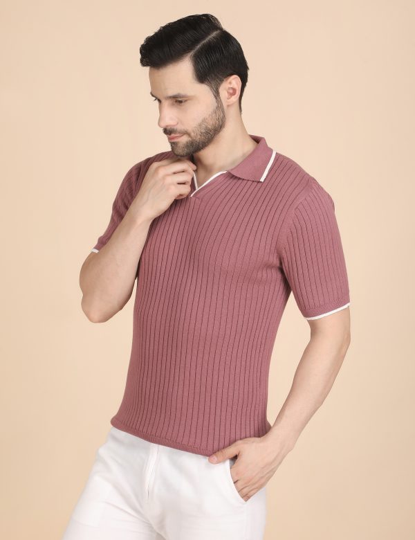 1R5A1339 CAMEO PINK RIBBED POLO