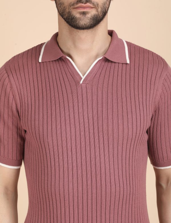 1R5A1342 CAMEO PINK RIBBED POLO
