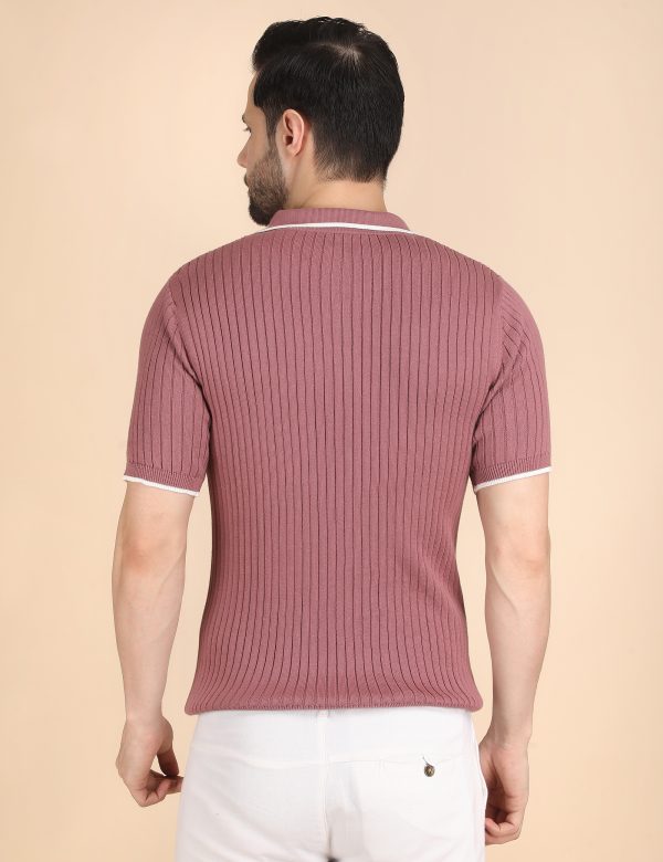 1R5A1343 CAMEO PINK RIBBED POLO