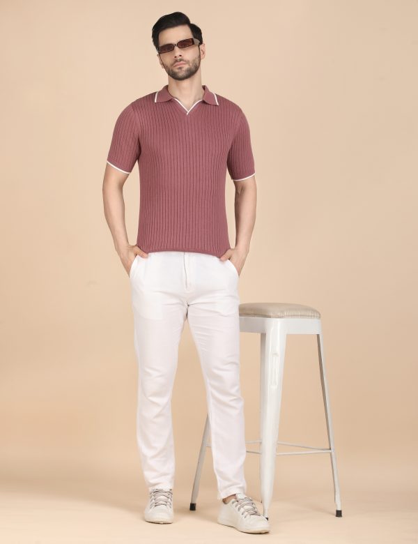 1R5A1348 CAMEO PINK RIBBED POLO