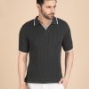 1R5A1349 GREY RIBBED POLO KNIT