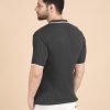 1R5A1357 GREY RIBBED POLO KNIT