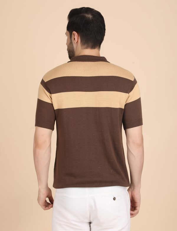 DARK BROWN ZIPPER POLO